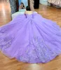 Orchidée Lilac Quinceanera Robe 2023 Sweet 16 Robe de bal Robe Quince Spaghetti Vestido de 15 anos scintillant des perles étincelantes Charro Mexican