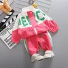 Fashion Spring Autumn Baby Girl Clothes Children Boys Casual Letter Jacket Pants 2Pcs/set Toddler Cotton Costume Kids Tracksuits 220507