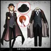 Anime Bungou Stray Dogs cosplay comes Nakahara Chuya uniform Come suit+wigs+Hat Halloween come for WOMEN MEN Q231226