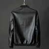 Orange Jacket Men Pu Leather Cycling Jacket Men Slim Fit Faux Leather Male Stand Collar Long Sleeves Top Casual Boy Jacket Oversized L220725