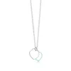 Luxus Mode Halskette Designer Schmuck Liebe Herz Anhänger Damen Party Geschenk für Freundin Sterling Silber Designs Ideen Kette l342L