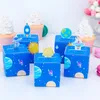 Favore per la festa di compleanno per bambini 5 pezzi Donut Mermaid Farm Animal Swan Space Candy Sacchetti Giungle Safari Treat Box Baby Shower 220704