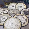 Papier Cadeau 8Pcs Tim Holtz Style Univers Planète Junk Journal Ephemera Autocollant Vintage Étoiles Rondes Autocollants Esthétiques Scrapbooking MaterialGif