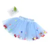 Mode enfants filles maille jupes princesse assez coloré pompon mini jupes enfants fille dentelle Faldas vêtements de danse