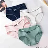 4Pcs Women Briefs Set Solid Uderpants Mid Waist Cotton For Lingerie Underwear Sexy Seductive L220801