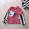 T-shirt per bambini a maniche lunghe per neonate Casual Top in cotone T-shirt da cartone animato per bambini Autunno Pigiama Abbigliamento per bambiniT-shirt