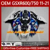 Órgão de injeção para suzuki gsxr-600 600cc 750cc gsxr 600 750 cc k11 11-21 121NO.3 GSXR600 GSXR750 11 12 13 14 15 16 GSXR-750 2017 2018 2019 2020 2021 feiras de feiras azul