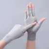 Cinco dedos luvas de verão meio dedo feminino esportivo de algodão não deslizamento Ciclismo Protetor solar DOTs de personalidade de moda curta anti-UV Thin