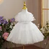 Mädchenkleider Baby 1. Geburtstag Kleidung Solide Mädchen Taufe Kleid Blume Kleinkind Kinder Hochzeit Party Kleid Geboren TaufkleiderMädchen