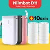 Niimbot D11 Étiquette imprimante Mini Maker d'impression autocollante sans fil avec 5 10 rouleaux de papier blanc Prix de téléphone officiel 220505