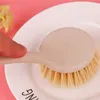 Long Handle Pot Brush Kitchen Pan Dish Bowl Washing Cleaning Tools Portable Wheat Straw Household Clean Brushes BBE13998