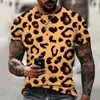 T-shirt da uomo Abbigliamento da uomo T-shirt di design di lusso T-shirt da uomo con stampa leopardata rosa 3D Camicie Harajuku stranamente specifiche T-shirt da uomo Imon22