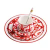Bone China Tableware Suit European-Style Creative Luxury Combination Cups Dishes and Plates Sets Nordic Kitchen Christmas Gift 220418