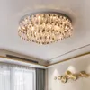 Lampes suspendues Plafonnier de luxe moderne pour salon de luxe maison décorative chambre cristal luminaire LED gris fumée