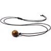 Natural Round Minerals Healing Chakra Stone Beads Collana con ciondolo Gioielli per donne fortunate Uomini fatti a mano Collana con corda nera Regali Bul