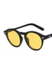 Retro mode solglasögon för män kvinnor vintage små runda ram solglasögon gula linsglasögon nyanser glasögon l220801