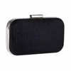 Shiny Glitter Silver Black Bridal Hand Bags Clutch For Formal Party Occasions with Chains Ladies Bags