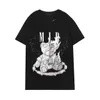 Camisetas masculinas High Street Graphic Tees Teddy Bear Algodão Estampado Camiseta Casual Hip Hop Manga Curta