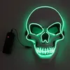 New Halloween Skeleton Party LED Mask Glow Glow Scary El-Wire Skull Masches per bambini Night Club Masquerade costumea ee