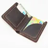 Wallets Design Crazy Horse Leather Men Genuine Handmade Wallet Short Purse Small Card Holder For MaleWallets