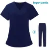 Pet Grooming Institution Scrubs Set High Quality Spa Uniforms Unisex V-Neck Work Clothes Medical Suits Clothes Scrubs Tops Pants