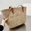 Sac à main tissé en cuir pour femmes, fourre-tout de vacances, panier de plage, sacs à bandoulière d'été de styliste, seau de grande capacité, 2022