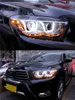 Lampade Auto Faro Bi-xeno per Toyota Highlander Fari DRL 2009-2011 Kluger LED Indicatori di direzione Hid Testa Della Lampada Angelo occhio