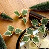 Dekorative Blumenkränze, 10 Stück, Weihnachten, künstliche Blätter, Blätter, gefälschte Stechpalmenbeeren, rote Kirsche, kleine Früchte, Staubblätter, Hochzeit, Heimdekoration