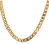 18K Men's 6MM gold Chains embossed Necklace 60CM