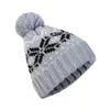 Bonnet/crâne casquettes femmes flocon de neige pompon bonnet chapeau cadeau de noël coréen hiver chaud tricot épais pour la saint valentin Chur22