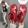 Sandals Female Rome 2022 Summer New Fashion Outdoor Opentoed Beach Shoes Casual Flat Nonslip Solid Color Sandalias De Mujer 220427