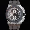 APF JJF26470 CAL.3126 A3126 Chronograph Automatyczna męska zegarek zegarek ze stali nierdzewnej Ceramiczna ramka Czarna tekstura Guma Guma