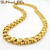 Chains Fashion Jewelry 9mm Mens Womens Box Byzantine Link Chain Silver Color Gold Plated Stainless Steel Necklace SC08 NChains Sidn22