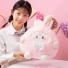 Cartoon Furry Rabbit Plush Toy Stuffed Animal Doll White Pink Bunny Pillow Cushion Kawaii Room Decor Lovers Baby Creative Gift J220704