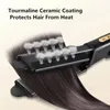 Straightening Iron Hair Straightener Brush Fourgear Temperature Adjustment Ceramic Tourmaline Ionic Flat Iron For Women 220727