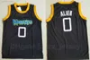 Monstars de basquete masculino 0 Alien Moive Jerseys University Team Away Color Black All Stitched Sports Breathable Pure Cotton Sewing College Alta qualidade