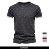 Aiopeson dot طباعة قميص قصير الأكمام للرجال 100 ٪ القطن Oneck رجال عارضة tshirts قمم الصيف الملابس 220615