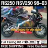 Fairings and Tank cover For Aprilia RSV RS 250 RSV-250 RS-250 RSV250 98-03 4DH.80 RS250 RR RS250R 98 99 00 01 02 03 RSV250RR 1998 1999 2000 2001 2002 2003 Body golden black