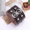 Link Kette Modyle Mode Männer Breite Echtes Leder Armband Braun Manschette Armbänder Armreifen Vintage Punk Armband SchmuckLink Lars22