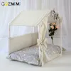 Afneembaar hondenhuis huisdierbed tent kat kennel indoor boog ontwerp puppy mat bank slaapzak winternest voor katten y200330