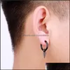 Body Arts Titanium Steel Dangle Ear Hoop Occidental Style Piercing Earrings With Crux Pendant Jewelry Gifts For M Topscissors Dh4Ag