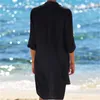 Casual Dresses Cotton Tunics for Beach Women Swimsuit Cover-Ups Woman Badkläder Cover Up Beachwear Mini Dress Saida de Praiacasual