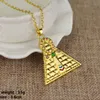 Collane con ciondolo Ankh egizio in oro Chiave della vita Collana con piramide a croce Amuleto di colore per donna Ciondolo