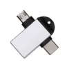 Aluminiumlegierung 2 in 1 OTG Adapter USB 3.0 Buchse auf Micro USB Typ C Stecker On The Go Konverter für Xiaomi Samsung