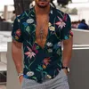 Camisetas masculinas Camisetas masculinas florais para homens impressão 3d camisa havaiana flor masculina praia manga curta moda 5xl tops camiseta homem