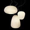 Pendant Lamps Postmodern Pebble Lights Milky White Glass Hanging Lamp Living Room Dining Bar Cocoon Lustre Light FixturePendant