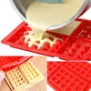 Bakning formar silikon våffla kaka icke-stickig enkel frigöring matlagningsverktyg för kafé kök tillbehör leveranser bakning