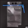 500Ml Transparent Self-Sealed Plastic Drink Packaging Bag Pouch For Beverage Juice Milk Coffee With Handle And Holes St Drop Delivery 2021