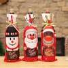 1pc Christmas Rel Wine Bottle Bottle Saco de neve Papai Noel Papai Noel Holiday Champanhe Garrafas Bags Decorações de Casa de Natal VTM TL1097