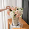 Fleurs artificielles bleu rose blanc rouge hortensia fleurs en soie avec tige pour mariage maison fête boutique bébé douche décor